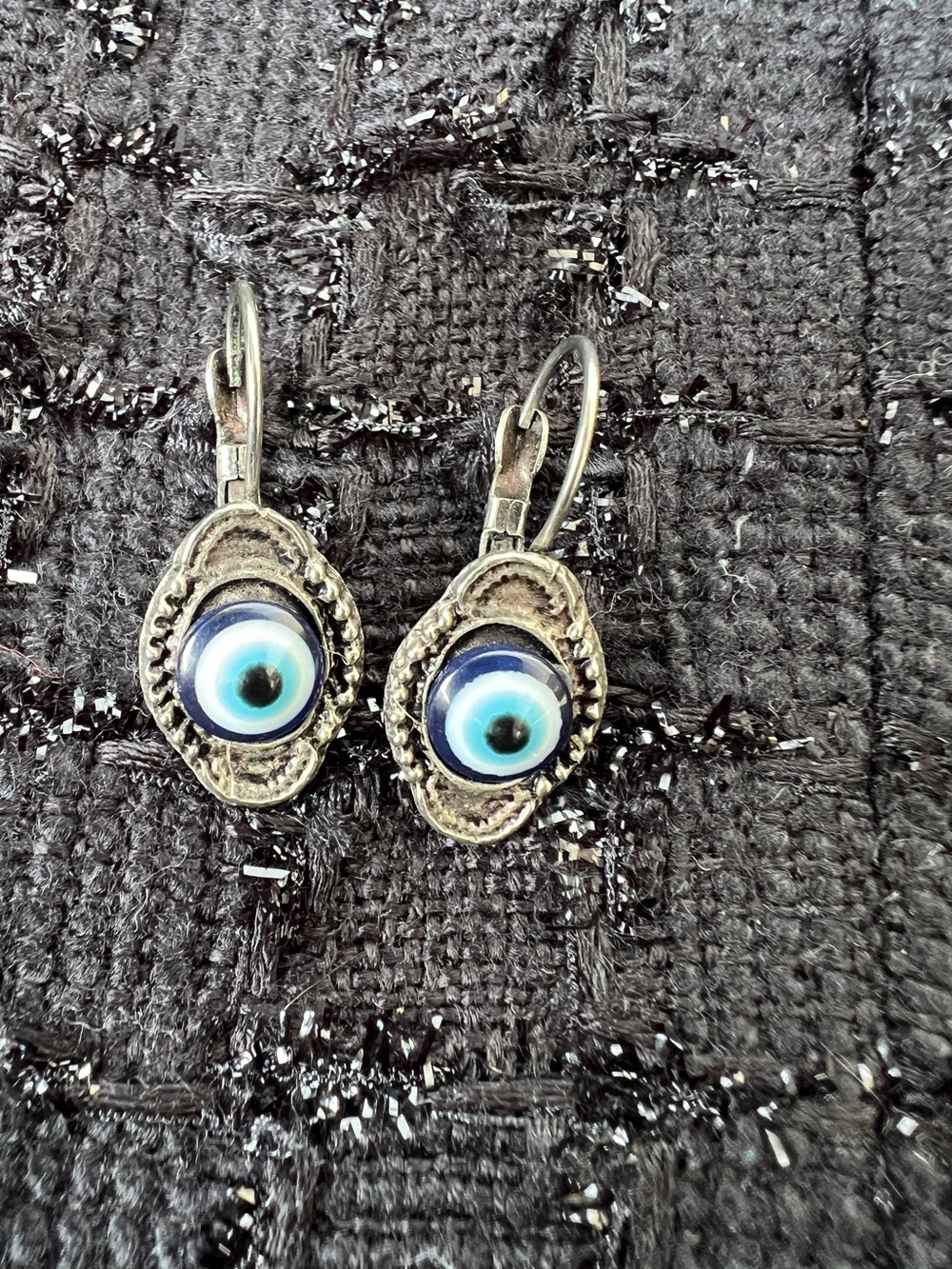 Blue Evil Eye Drop Earrings - Women's Protective Charm